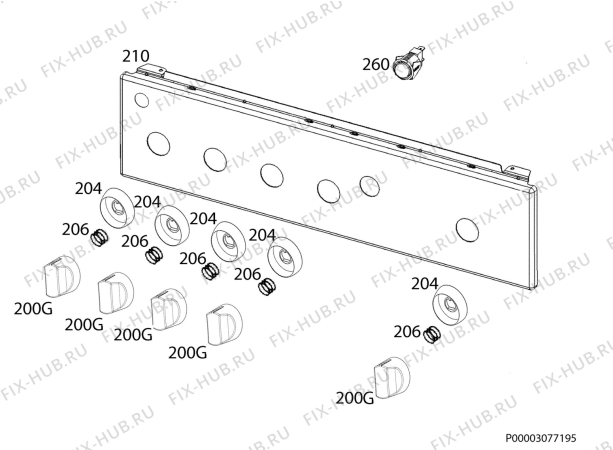 Взрыв-схема плиты (духовки) Zanussi ZCG210T1WA - Схема узла Command panel 037